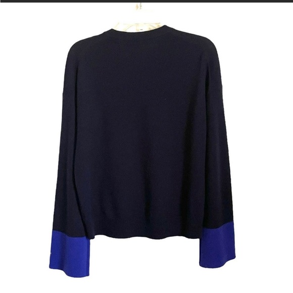 Theory Slouchy Crew Charmant Bell-Sleeve Wool Cashmere Sweater Small - Picture 2 of 8